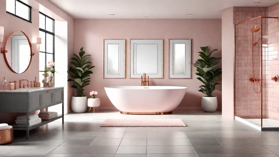 Romantic Getaway: Blush Pink and Light Gray Bathroom