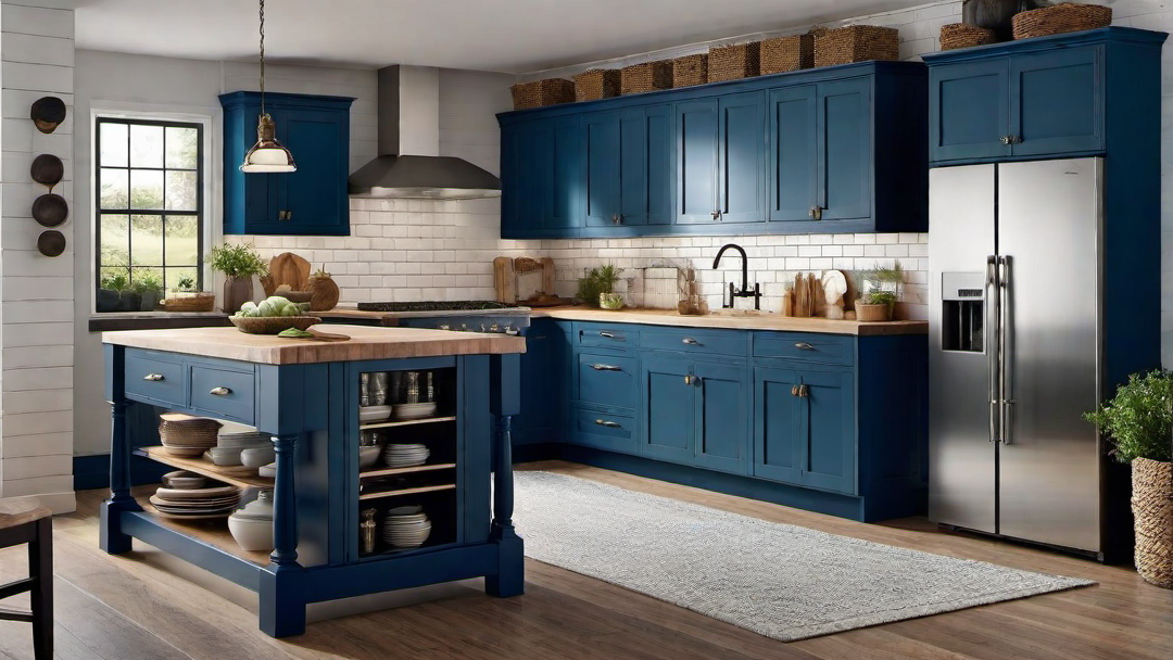 Rustic Elegance: Blue Farmhouse Kitchen