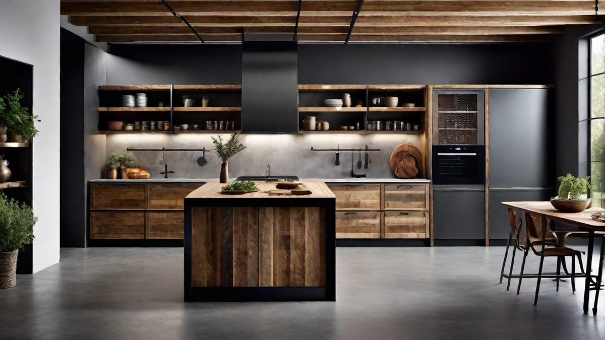 Rustic Elegance: Wooden Elements in Industrial Kitchen Design