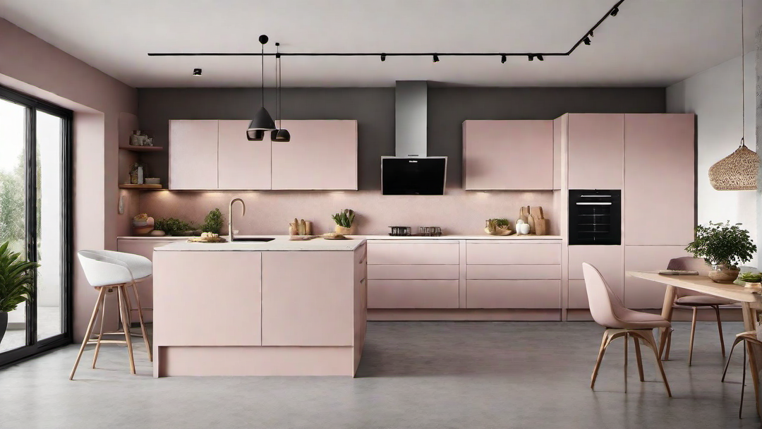 Scandinavian Simplicity: Muted Pink and Minimalist Kitchen