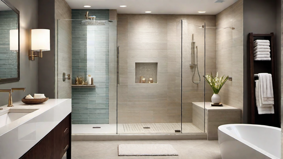 Soothing Atmosphere: Corner Shower with Spa-inspired Details