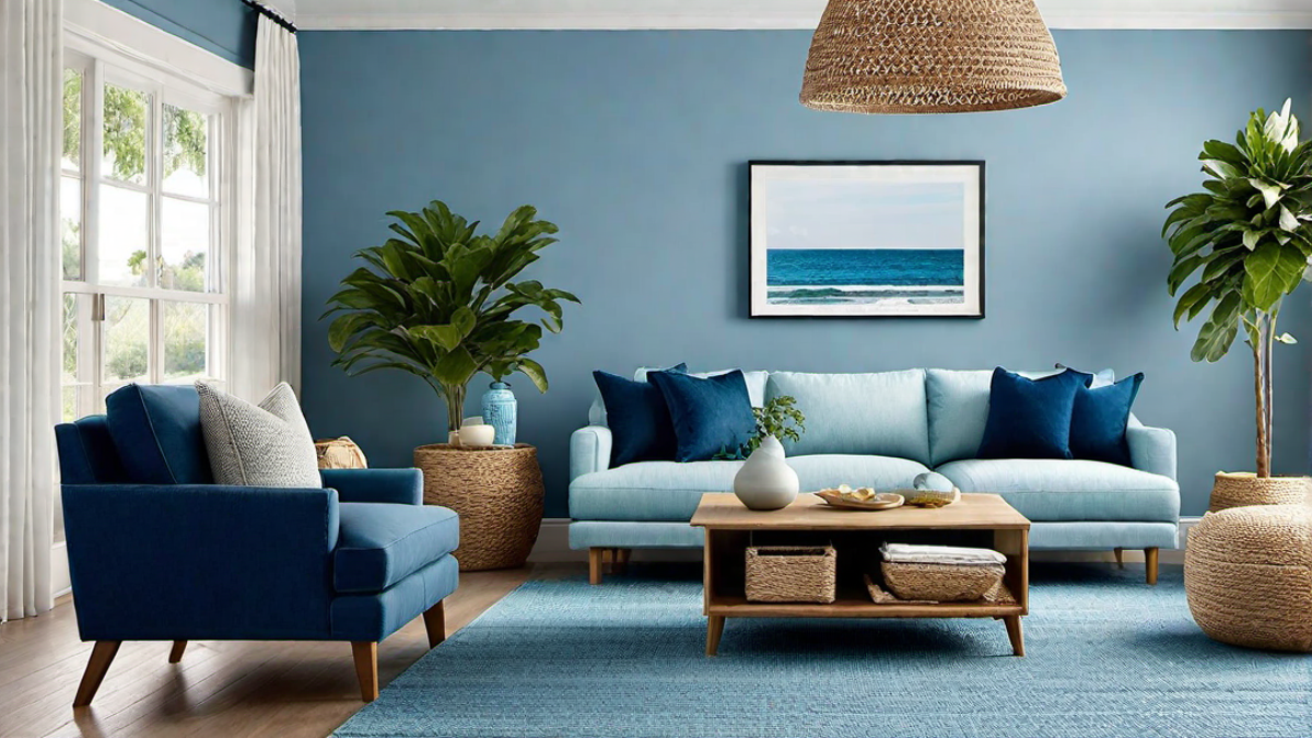 Soothing Serenity: Calm Blue Hues for a Relaxing Living Room