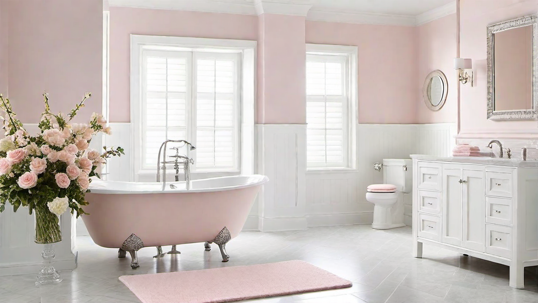 Subtle Elegance: Pale Pink and White Bathroom