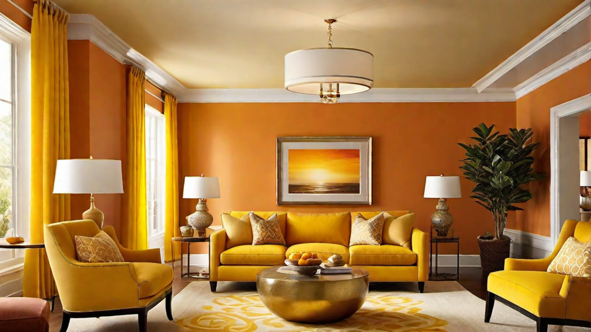 Sunset Vibes: Warm Oranges and Yellows for a Lively Living Room