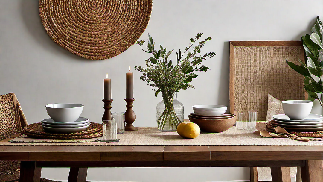 Textured Accents: Woven Placemats and Linen Table Runners
