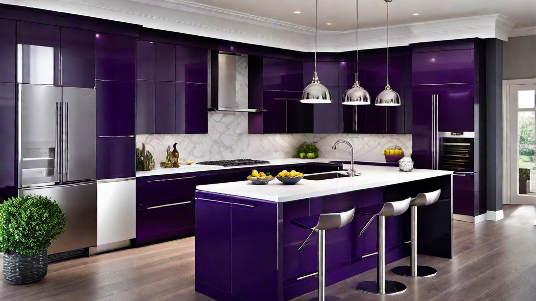 Timeless Beauty: Classic Purple and White Kitchen Design