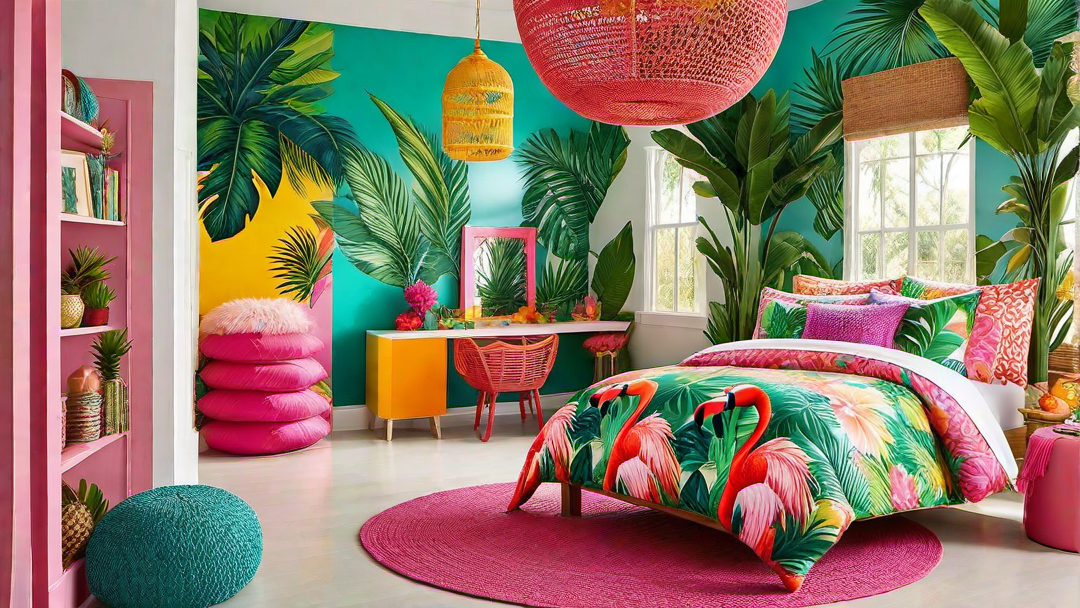 Tropical Oasis: Bright and Tropical Girls Bedroom