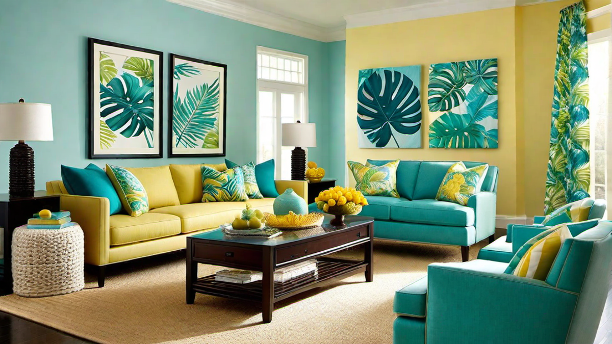 Tropical Paradise: Bright and Playful Living Room Paint Colors