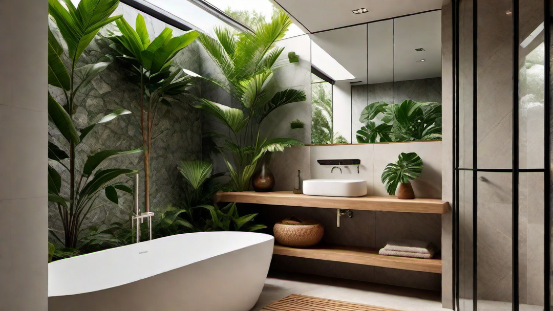Tropical Paradise: Corner Shower with Outdoor Feel