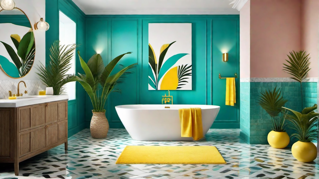 Tropical Paradise: Embracing Bright Colors for a Fun Bathroom
