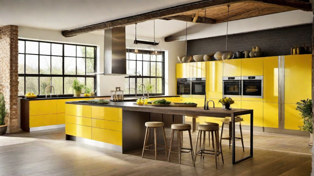 Urban Oasis: Yellow Kitchen in a Loft Setting