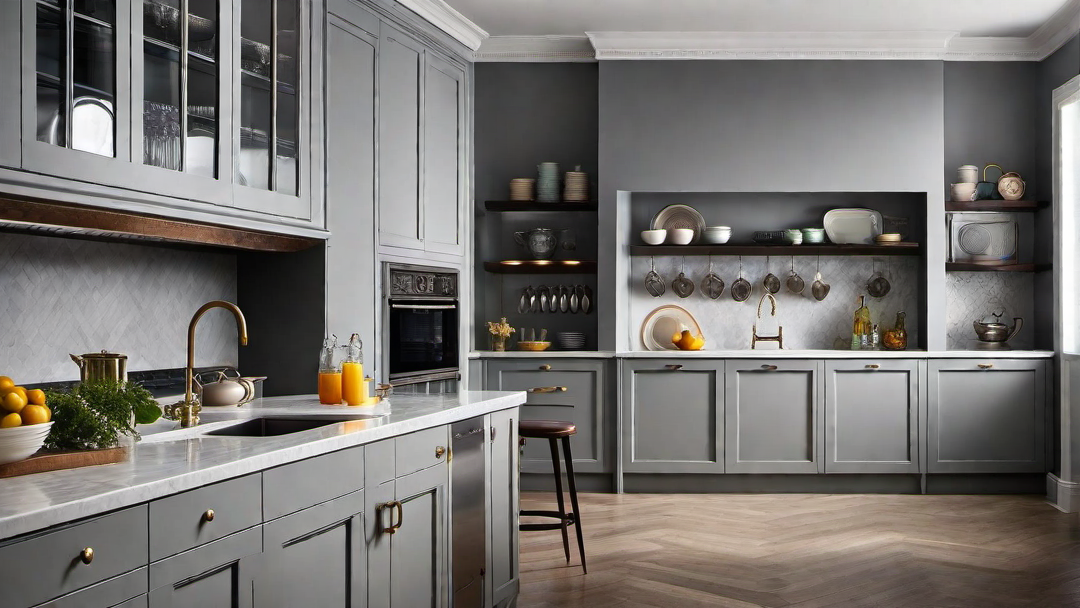 Vintage Appeal: Grey Kitchen with Retro Appliances