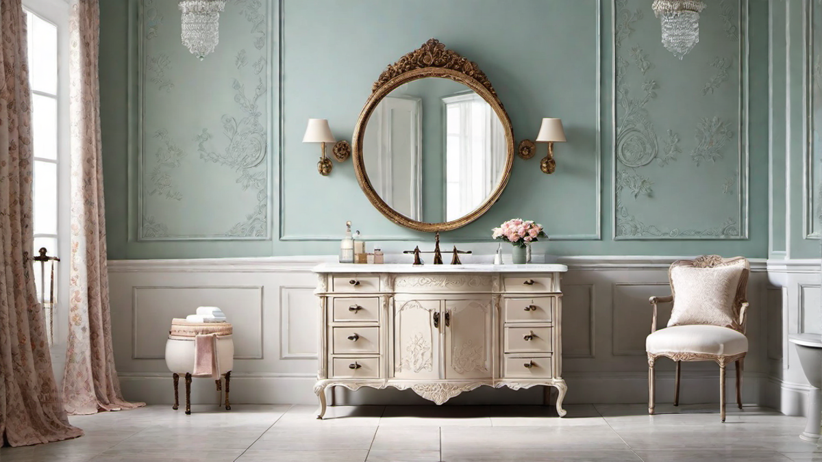Vintage Vanity: Ornate Mirror and Antique Dressing Table