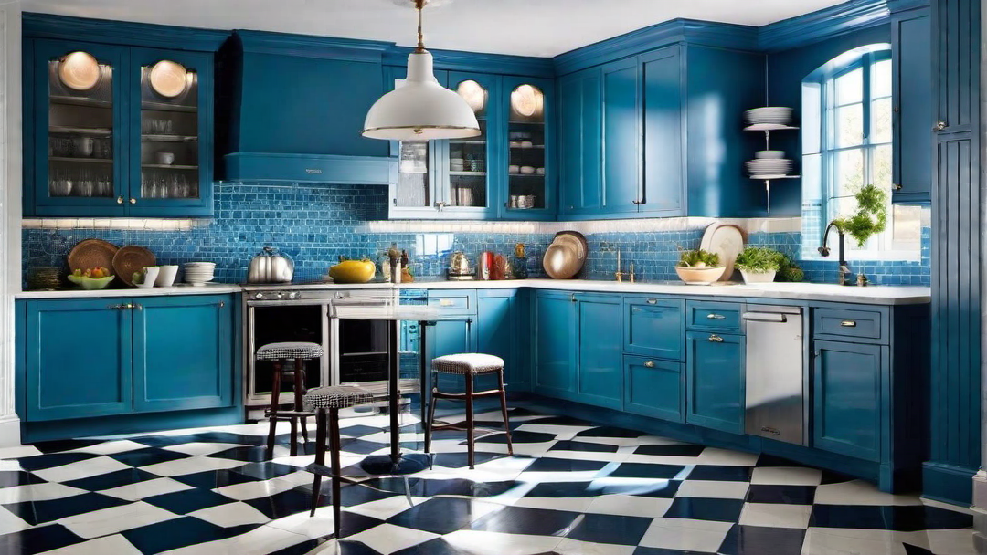 Vintage Vibes: Retro Blue Kitchen Decor
