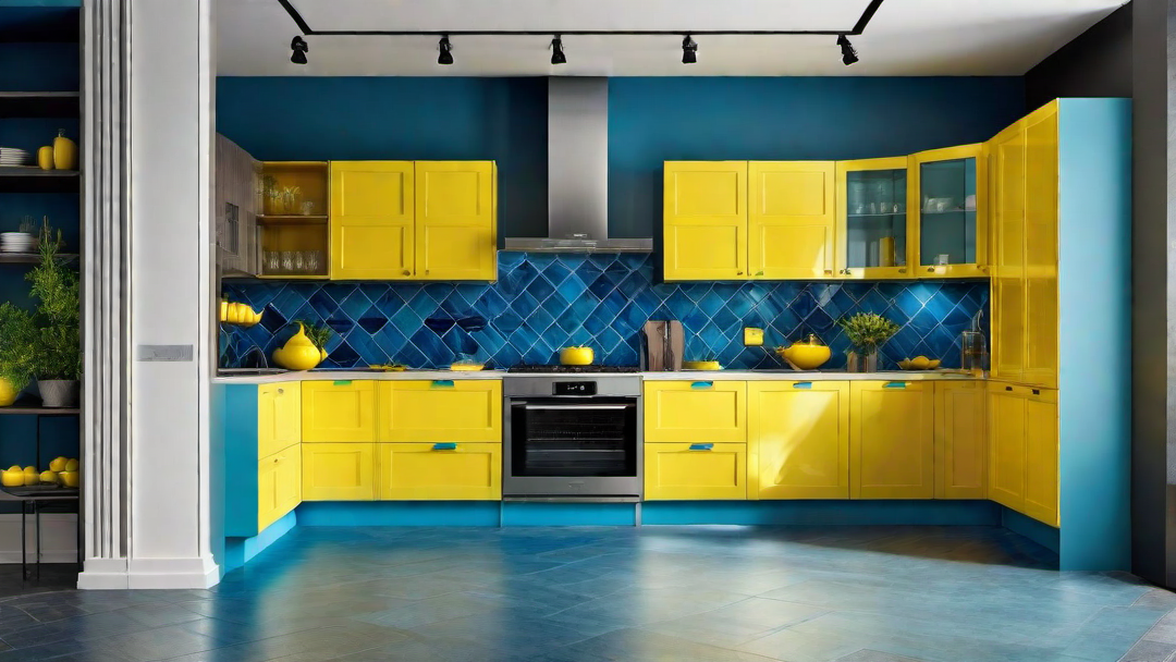 Yellow and Blue Contrast: Creating a Dynamic Kitchen Palette