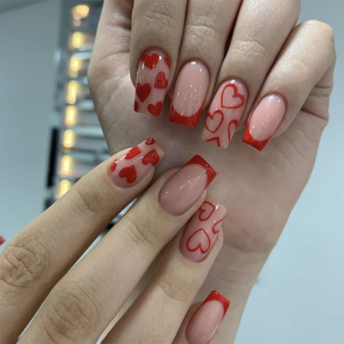 Valentine's Day Heart Press on Nails