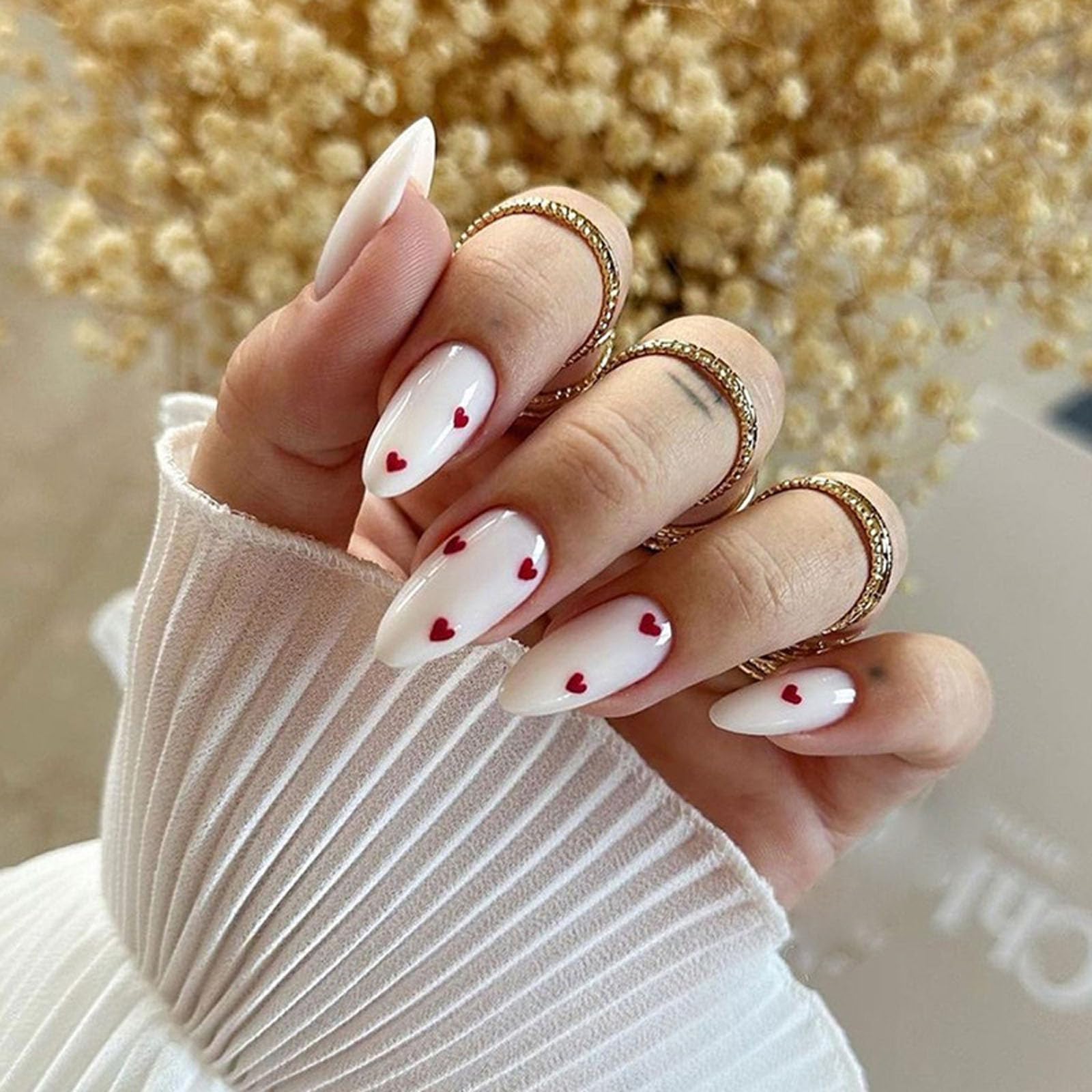 Almond Valentine’s Day Press on Nails