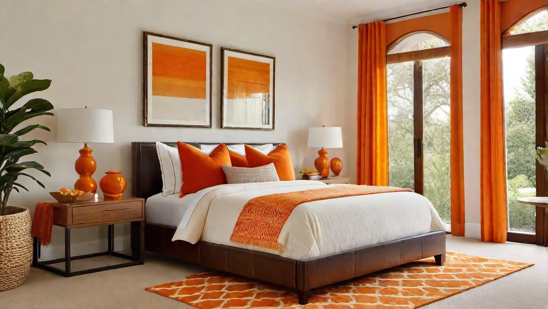 5. Cheerful Orange: Energizing the Bedroom Space