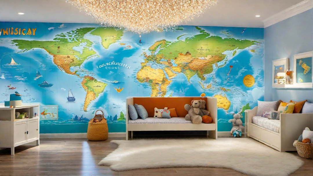 Adventure Awaits: Map Mural and Twinkling Lights in Kids