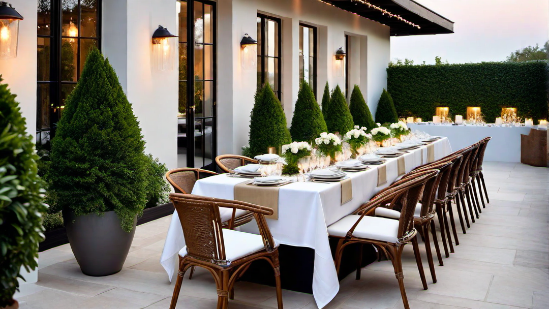 Al Fresco Dining: Sparkling Terrace Set for Elegant Outdoor Meals