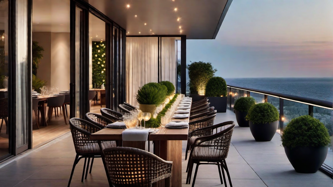 Al Fresco Dining: Stylish Outdoor Dining Setup on the Balcony