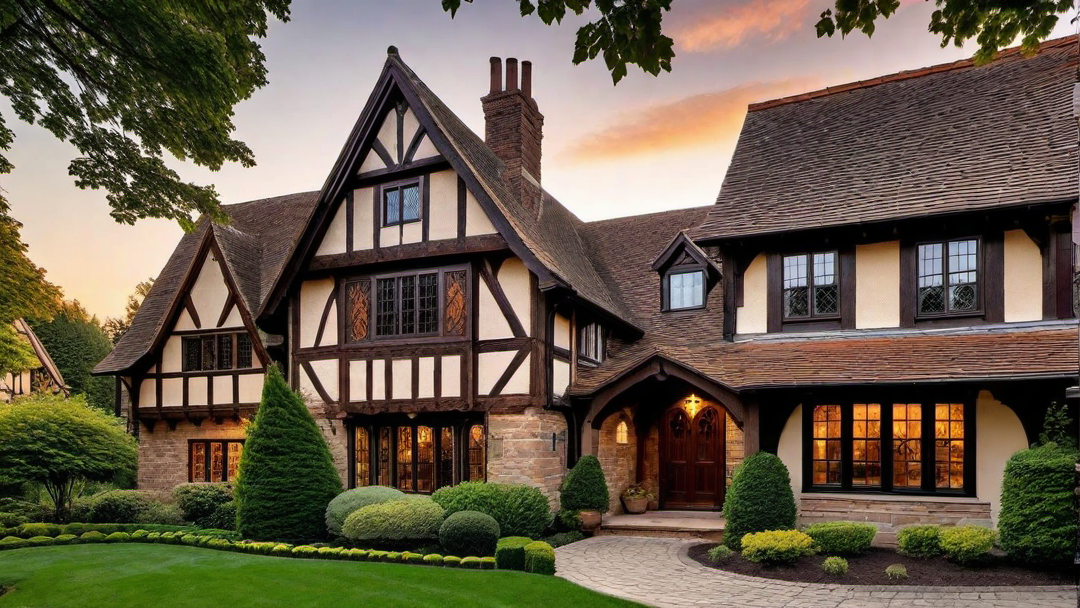 Artistic Details: Tudor Style Home with Carved Wood Accents