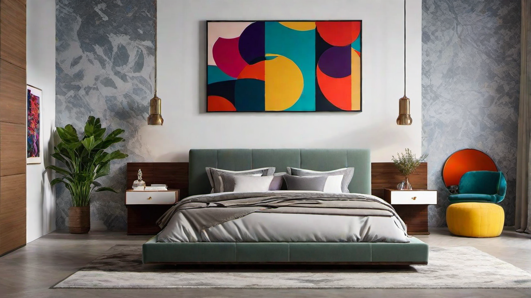 Artistic Expression: Abstract and Vibrant Colors for a Creative Bedroom