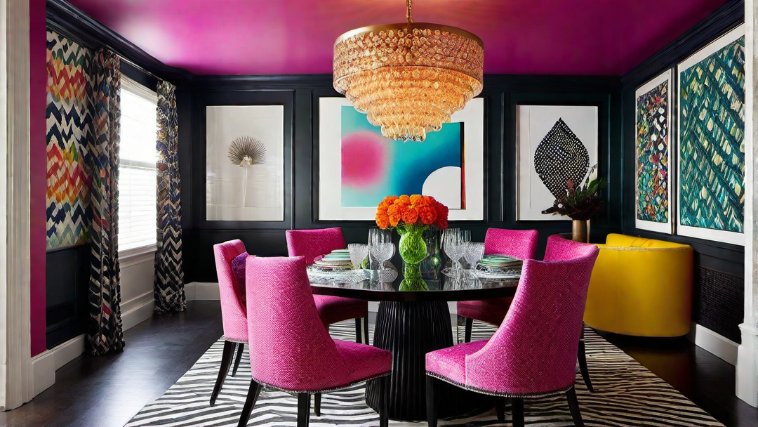 Artistic Expression: Vibrant Multicolored Dining Area