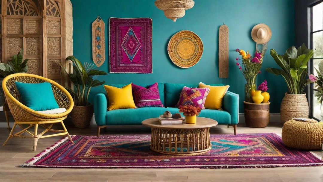 Bohemian Rhapsody: Mixing Bright Colors and Patterns for a Boho Living Room
