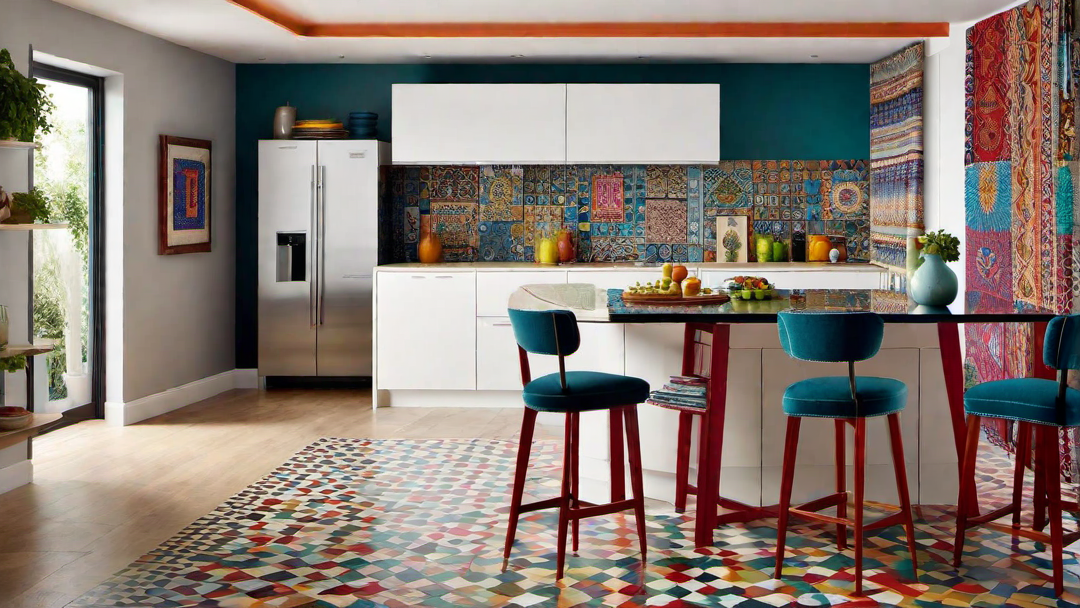 Bohemian Rhapsody: Vibrant Kitchen with Eclectic Textiles