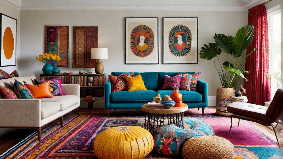 Bohemian Vibes: Colorful Textiles and Artwork