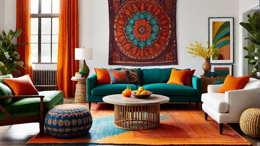 Bohemian Vibes: Vibrant and Artsy Living Space