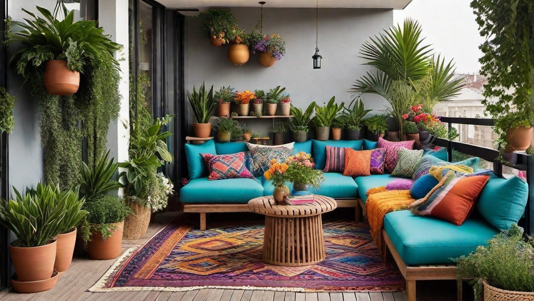 Boho Paradise: Colorful and Eclectic Balcony Design