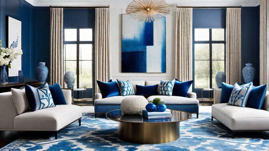 Bold Blue Accents: Adding Depth to the Living Room