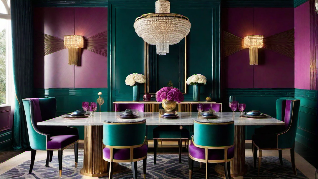 Bold Color Choices: Vibrant Hues in Art Deco Dining Room Color Schemes