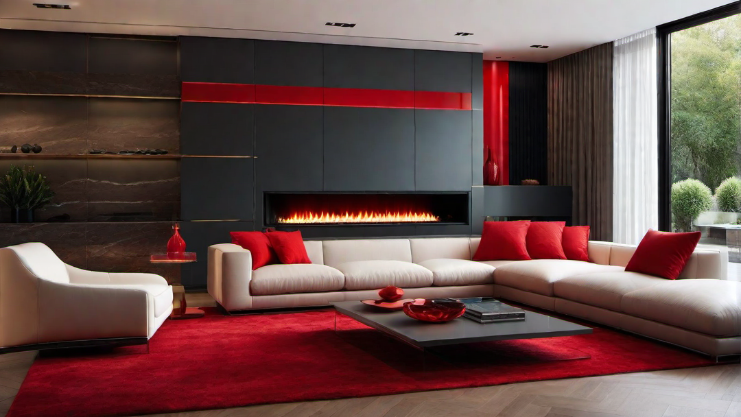 Bold Statement: Vibrant Red Fireplace for a Striking Focal Point