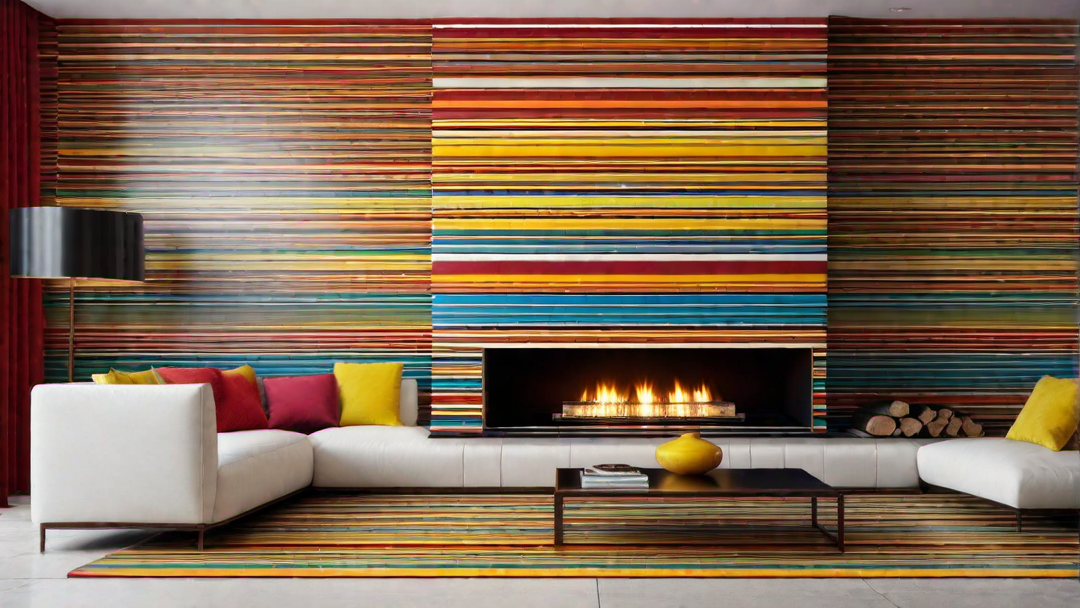 Bold Stripes: Fireplace with Eye-Catching Striped Colors