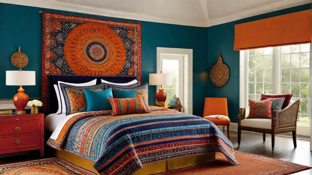 Bold and Colorful: Vibrant Bed Room with Exotic Patterns