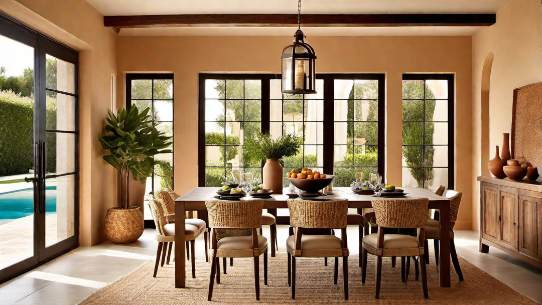 Breezy Open Space: Airy Atmosphere in a Mediterranean Style Dining Room