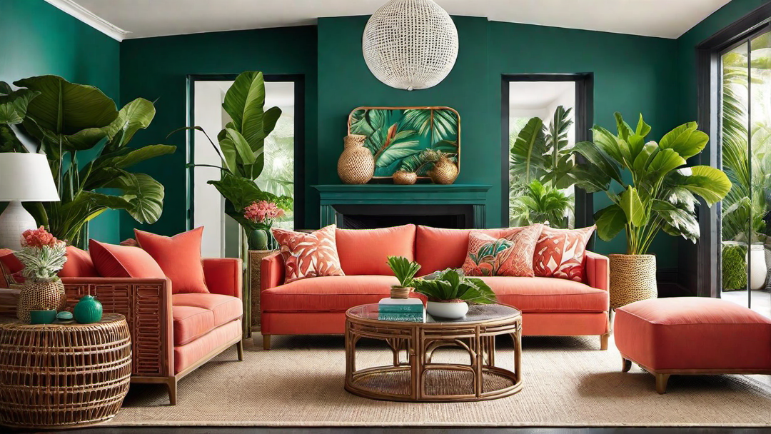 Bright Coral: Adding a Tropical Vibe to Your Living Room