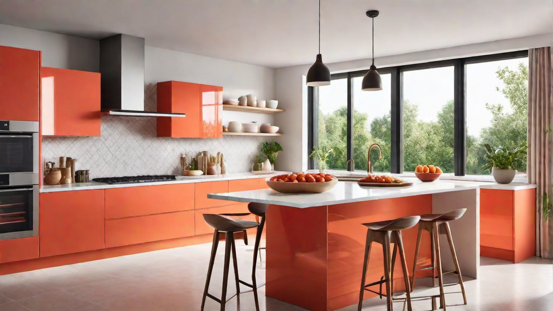 Bright Coral: Infusing Warmth and Energy into the Kitchen Design