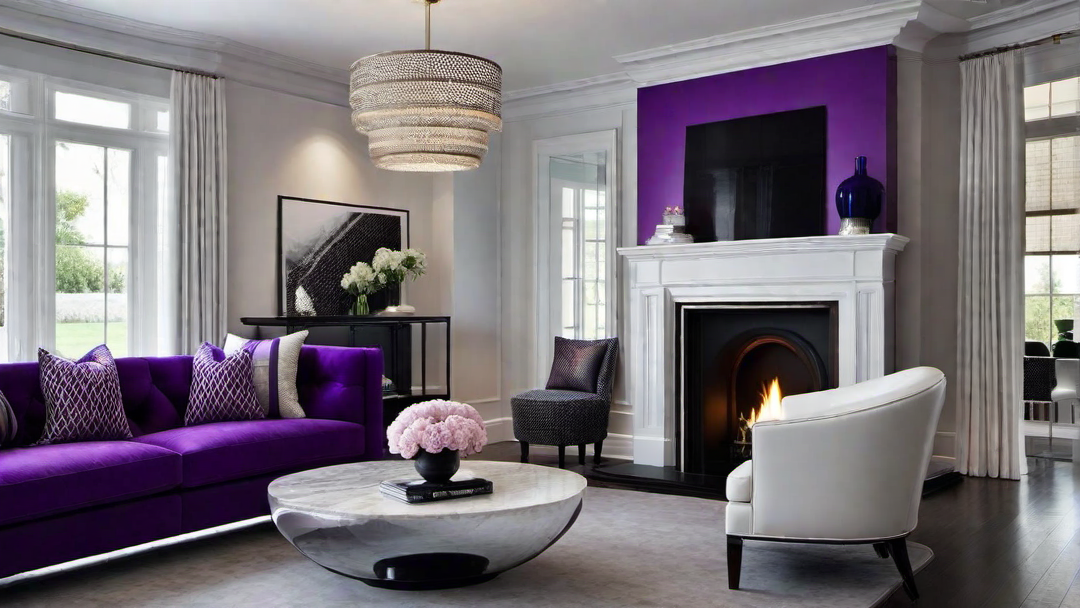 Bright Purple: Unconventional Elegance for a Unique Fireplace Design