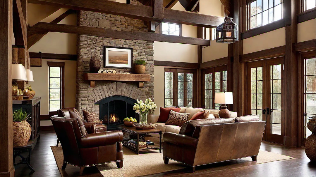Character and Charm: Craftsman Style Living Room with Exposed Beams