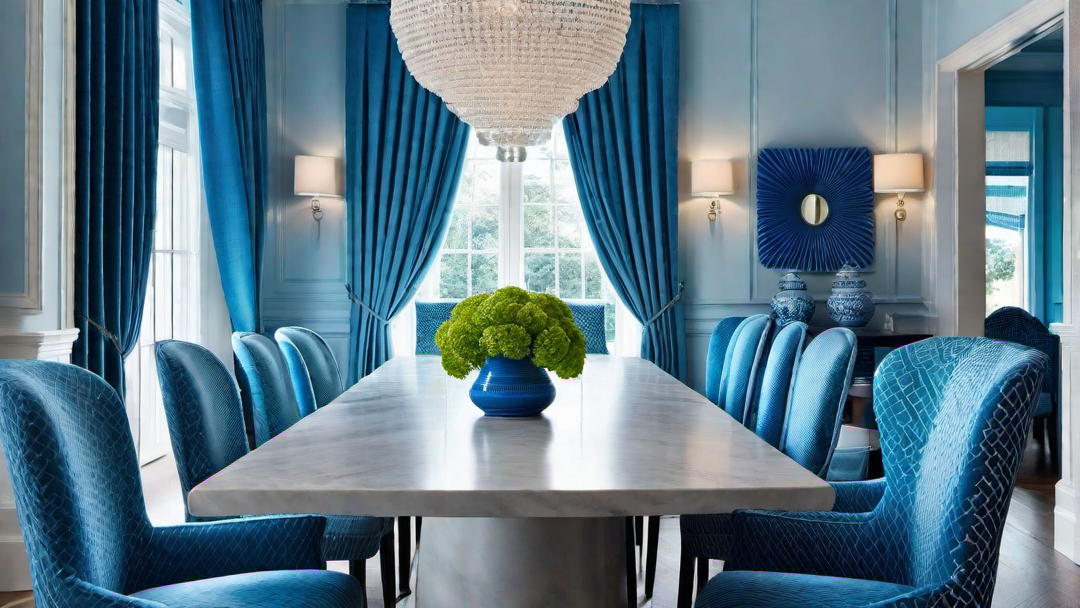 Cheerful Blue: Creating a Relaxing Atmosphere in the Dining Area