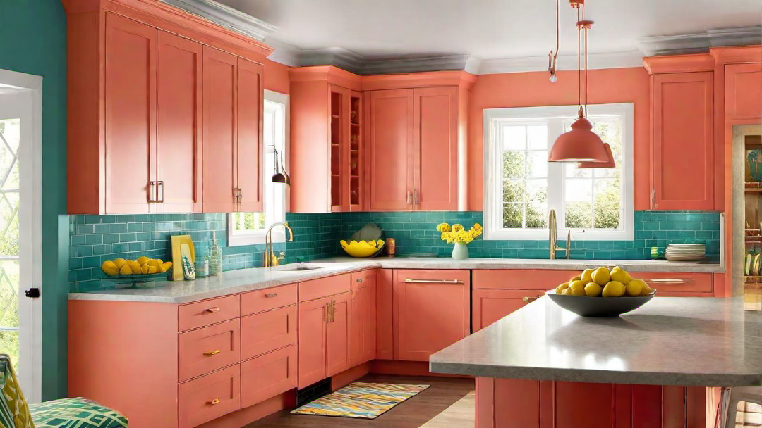 Cheerful Coral: Fresh and Fun Kitchen Color Palette