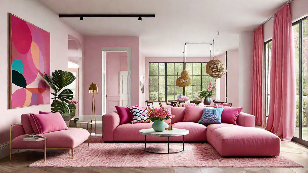 Cheerful Pink: Incorporating Playful Elements in the Great Room