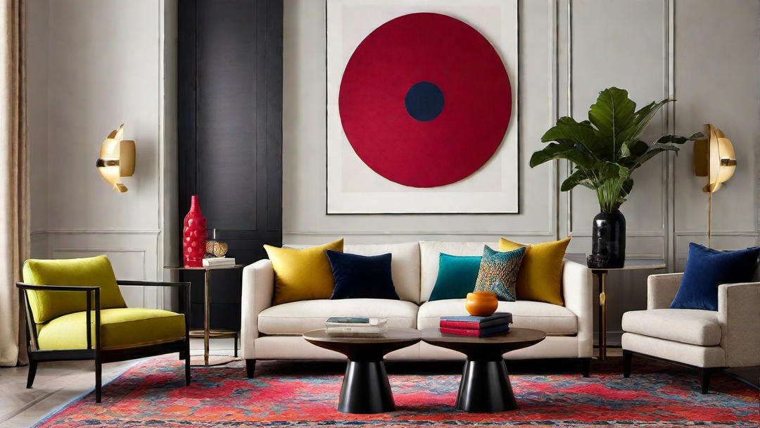 Chic Contrast: Balancing Bright Colors with Neutrals in the Living Room