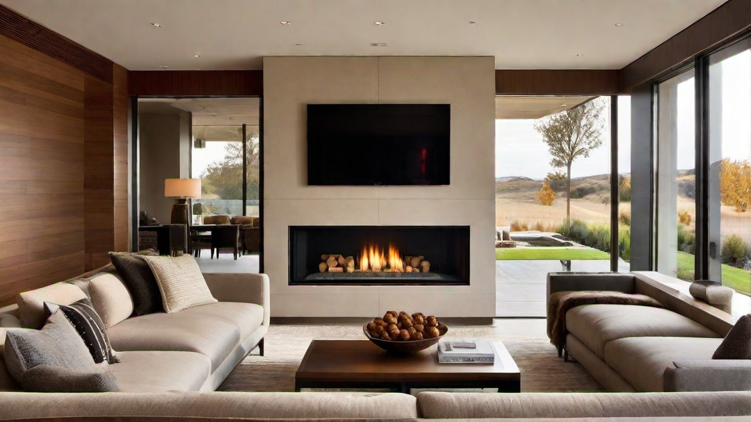 Chic Simplicity: Sleek Fireplace Design in Ranch Style Home