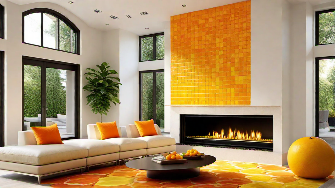 Citrus Splash: Energetic Fireplace in Bright and Zesty Tones