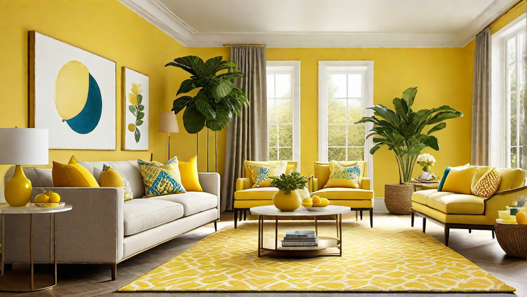 Citrus Splash: Zesty and Energetic Living Room Design